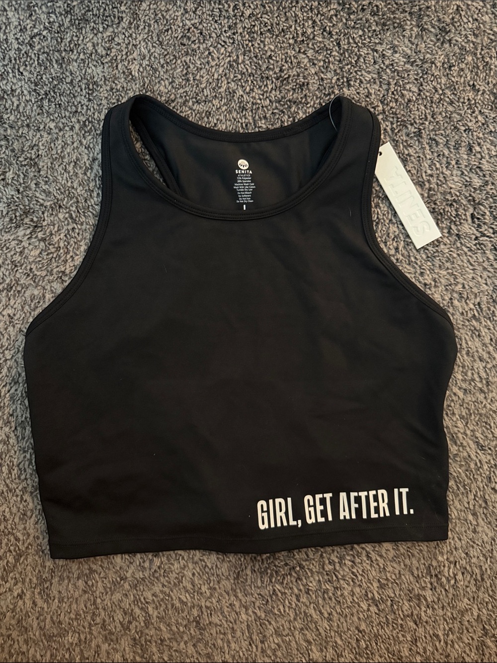 Senita cropped tank with built in bra